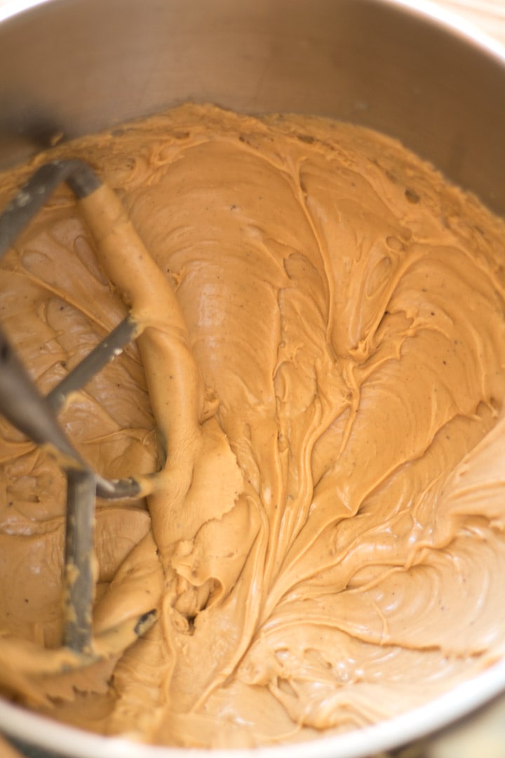 Frosting in bowl.