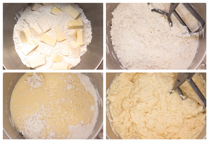 Process of batter being made.