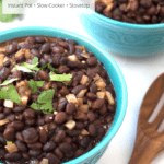 Two bowls of black beans with text overlay