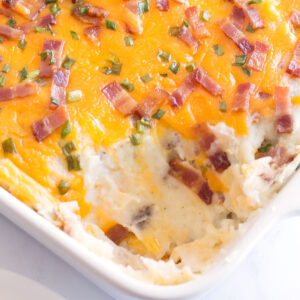 Twice Baked Potato Bake with scoop out
