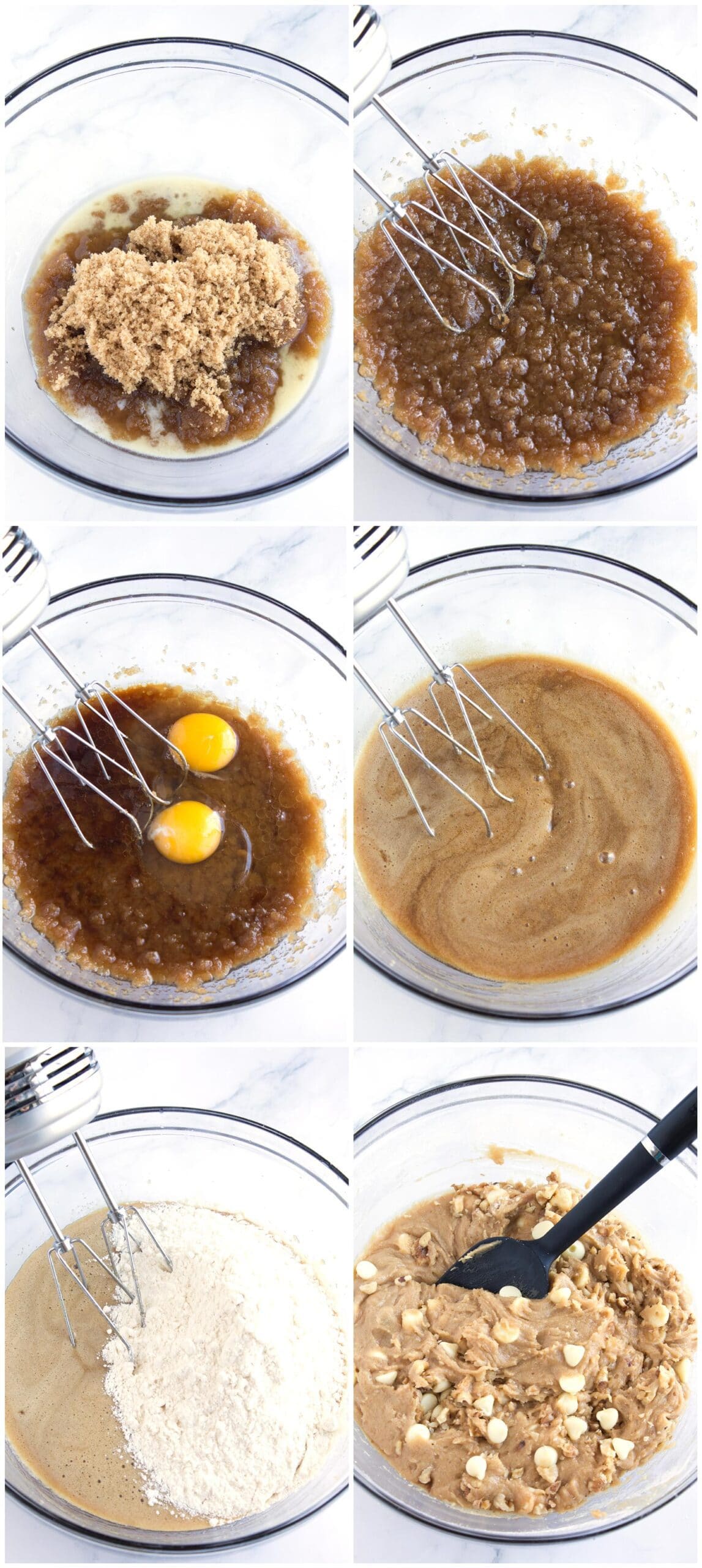 6 steps to mixing the blondie batter