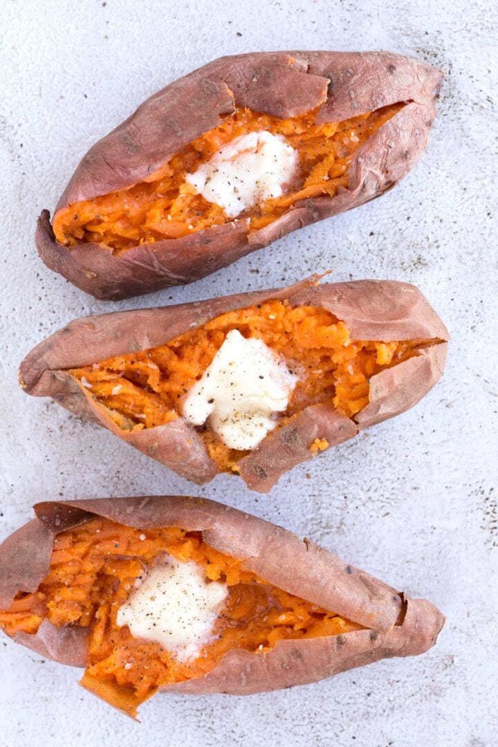 Perfect Baked Sweet Potatoes with Sweet and Savory Toppings - Borrowed ...