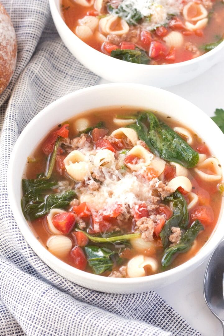 Italian Sausage Soup Recipe with Pasta Borrowed Bites