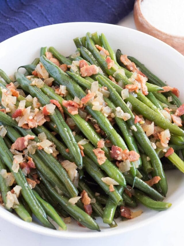 Fresh Green Beans with Bacon - Borrowed Bites