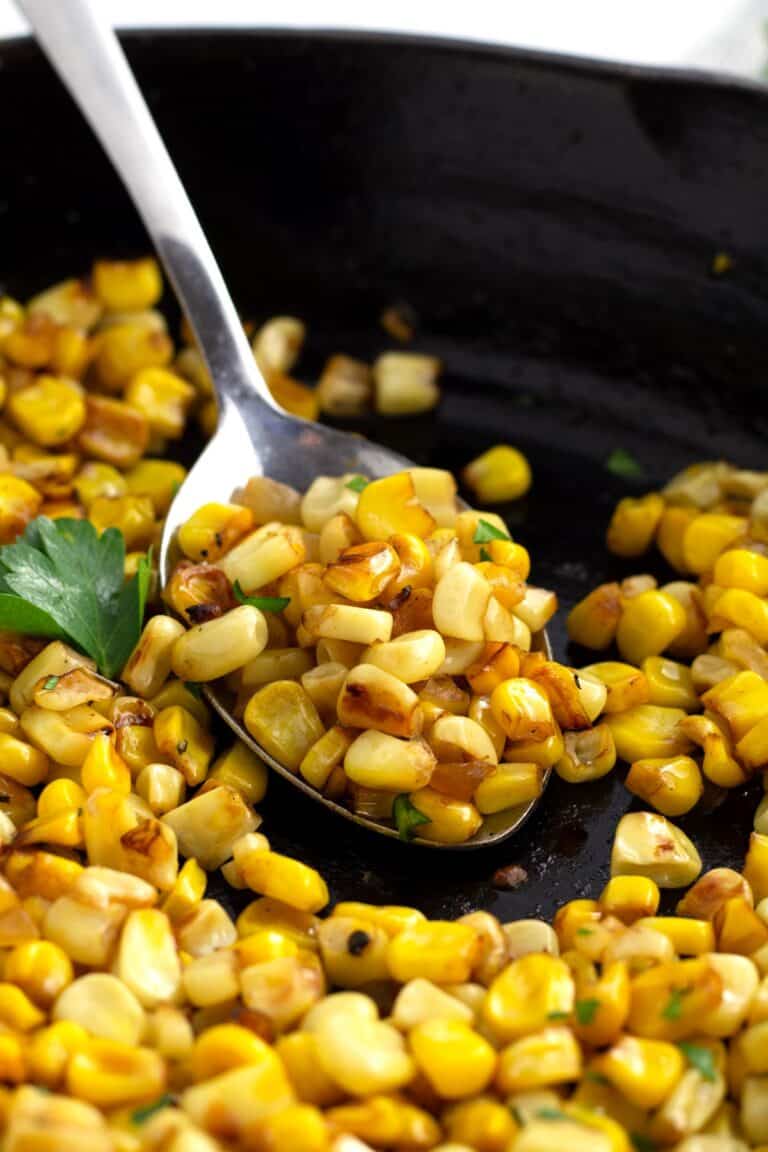 Easy Skillet Roasted Corn (Simple Recipe!) - Borrowed Bites