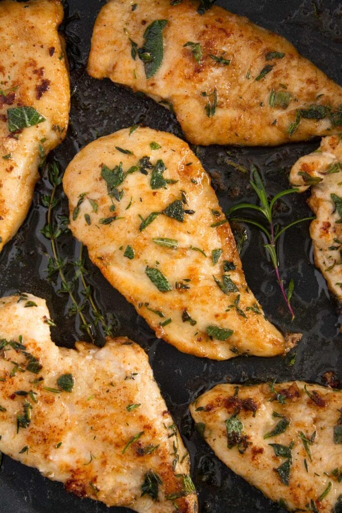 Skillet Chicken with Brown Butter and Fresh Herbs - Borrowed Bites