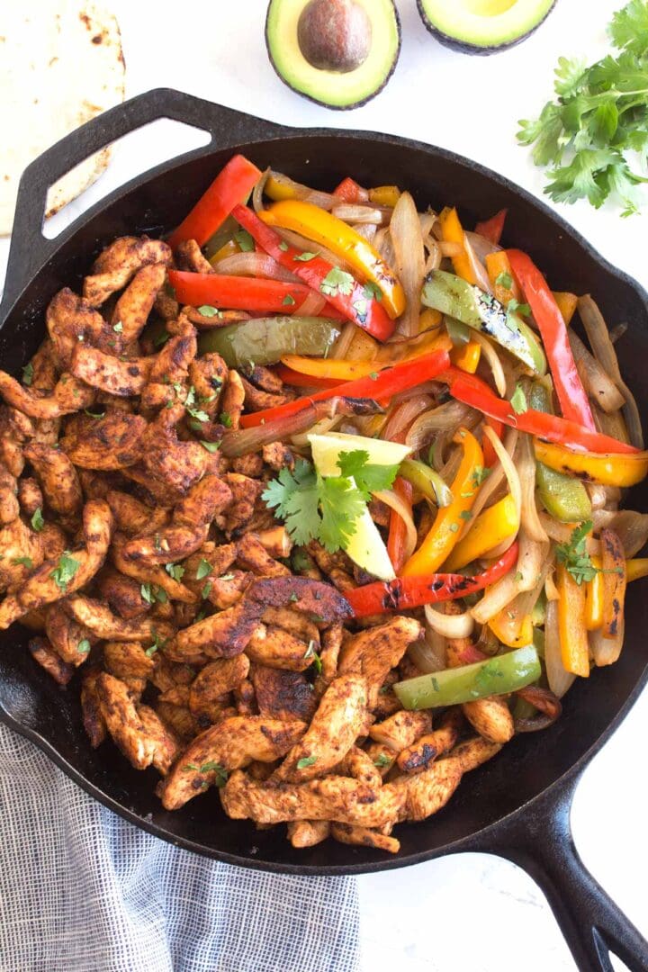 Sizzling Skillet Chicken Fajitas (w/ BEST Marinade) - Borrowed Bites