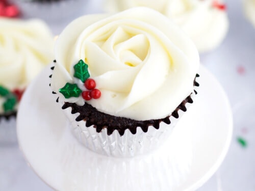 Air Fryer Christmas Cupcakes - Fork To Spoon