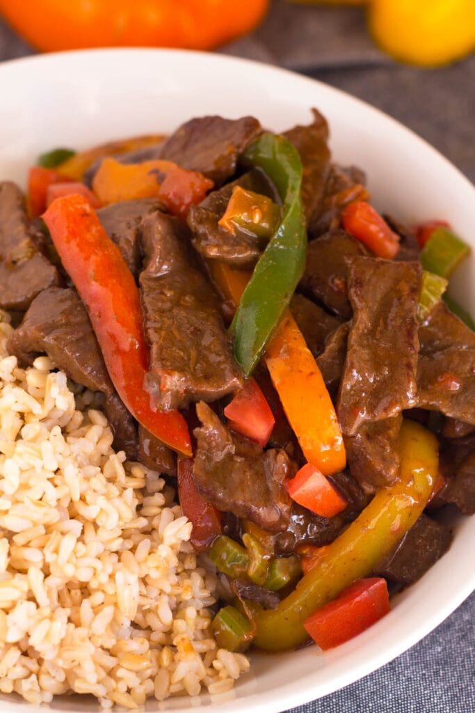 Pepper Steak Over Rice - Borrowed Bites