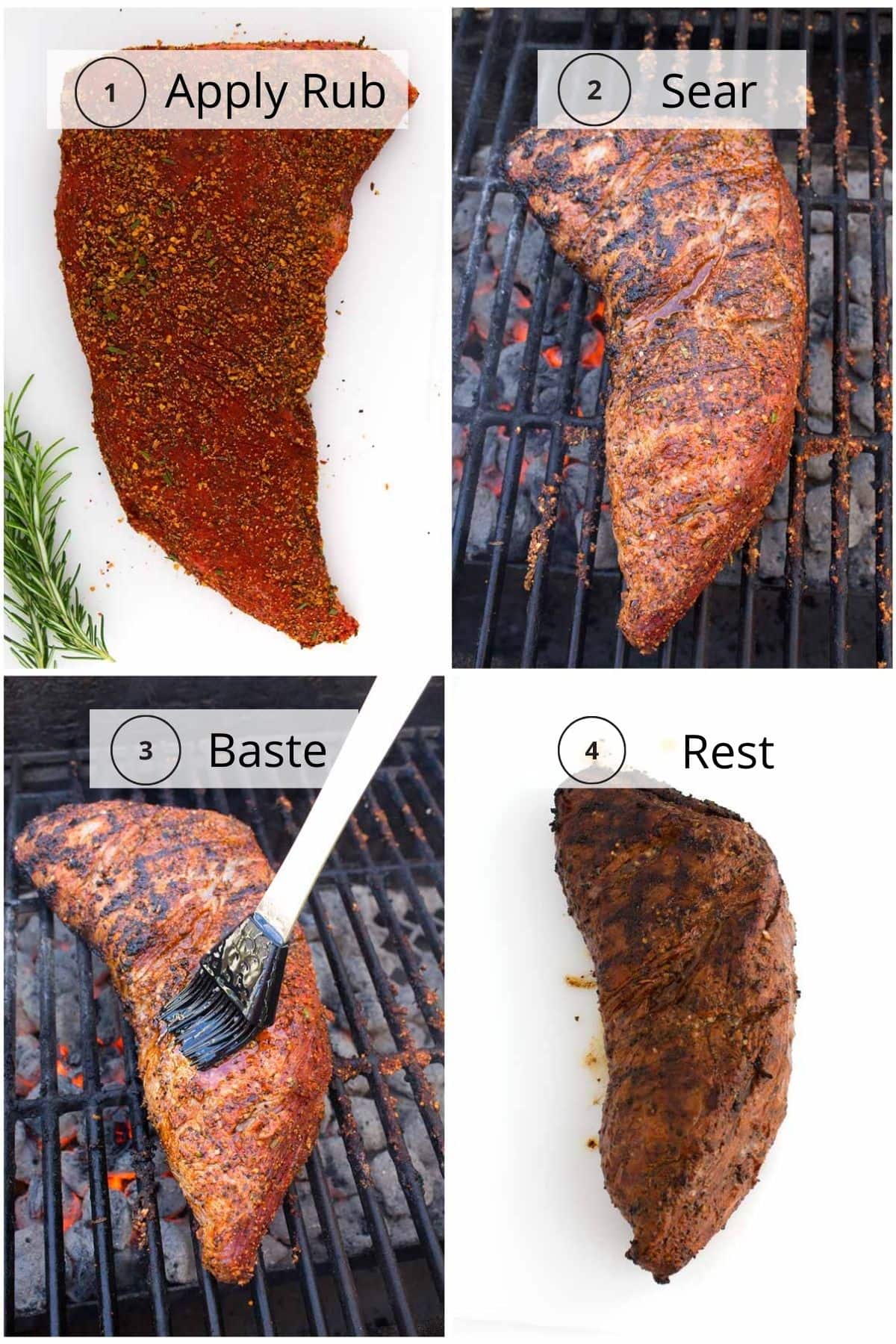 Step-by-step photos for how to make smoked tri-tip.