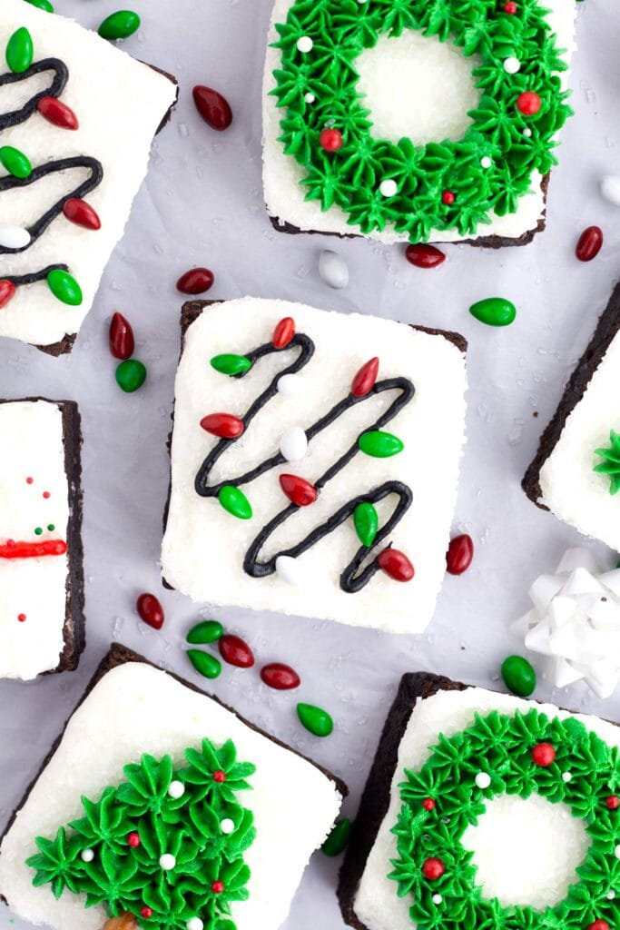 Festive Christmas Brownies (4 Decorating Ideas) - Borrowed Bites