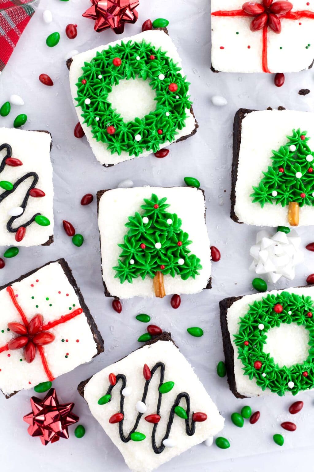 Festive Christmas Brownies With 4 Holiday Decorating Ideas Borrowed   Christmas Brownies Overhead 1024x1536 