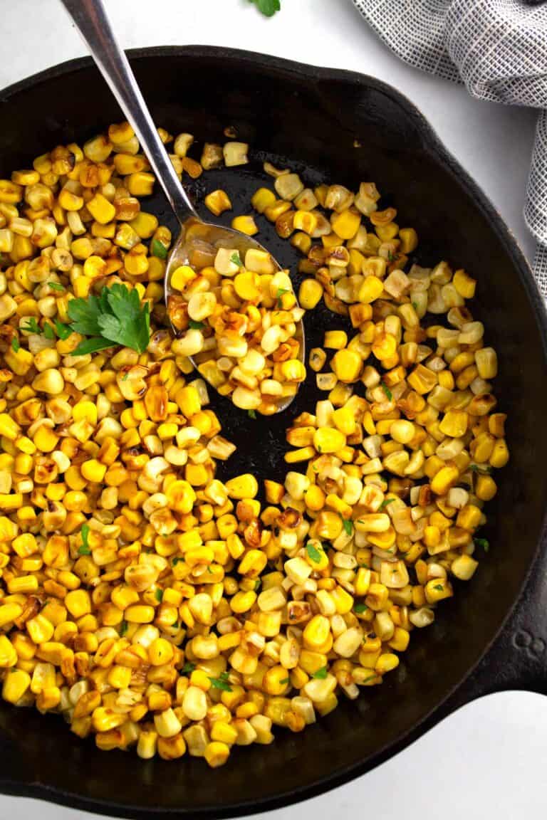 Easy Skillet Roasted Corn (Simple Recipe!) - Borrowed Bites