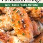 Garlic Parmesan Wings with text overlay.