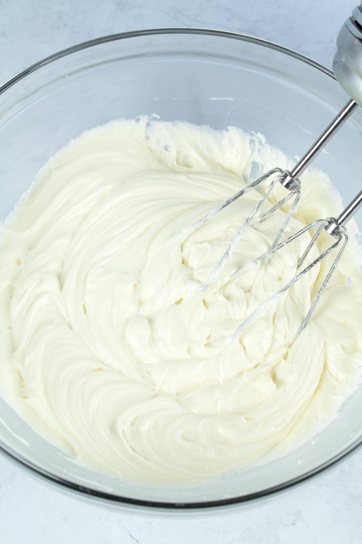 Cream cheese frosting whipped up to a light and fluffy consistency.