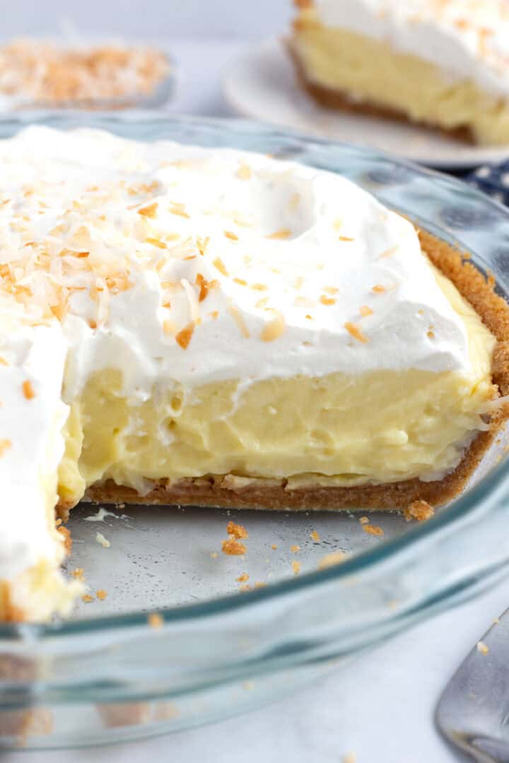 Easy Coconut Cream Pie with Graham Cracker Crust Recipe - Borrowed Bites