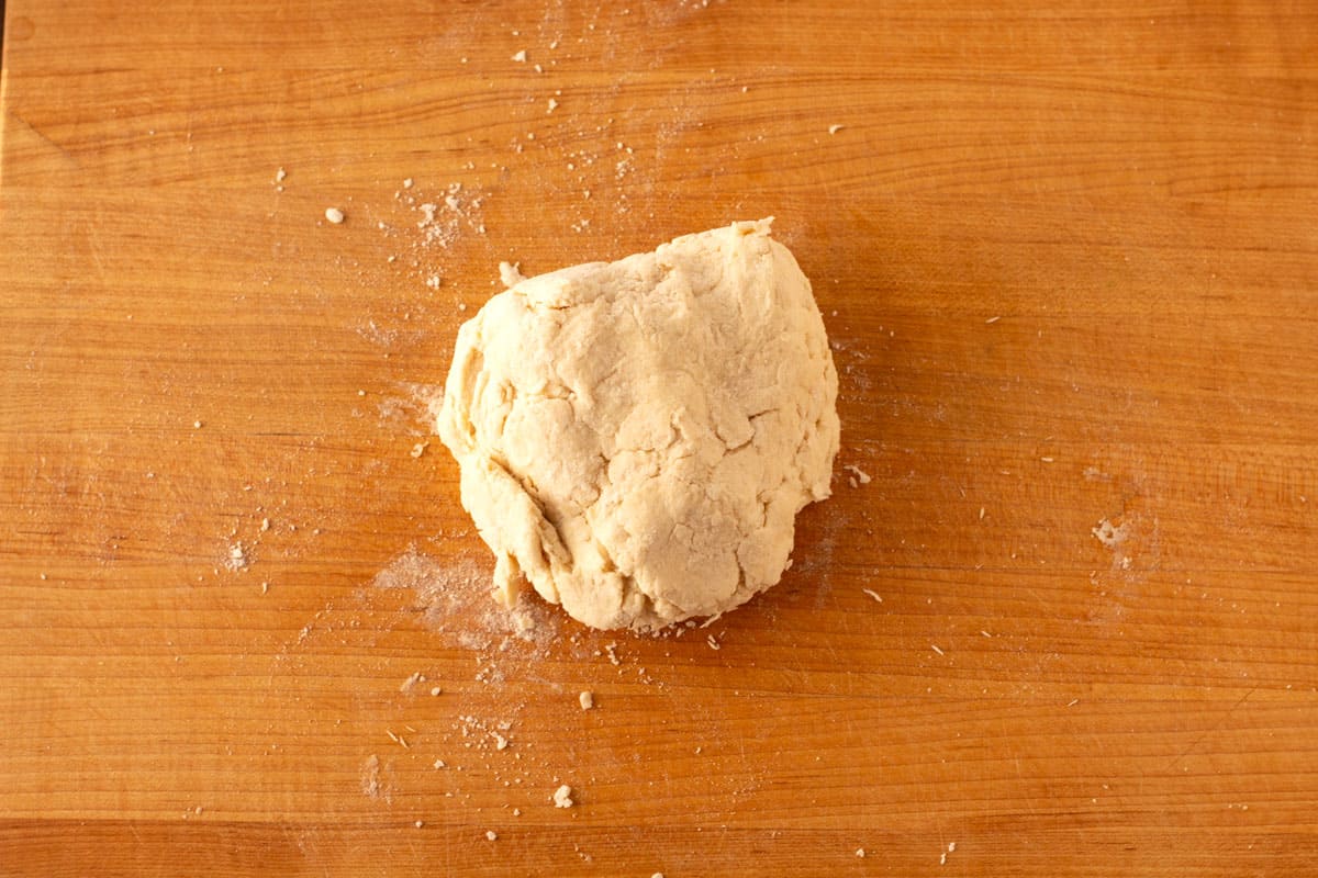 Place ingredients in a ball and place on cutting board.