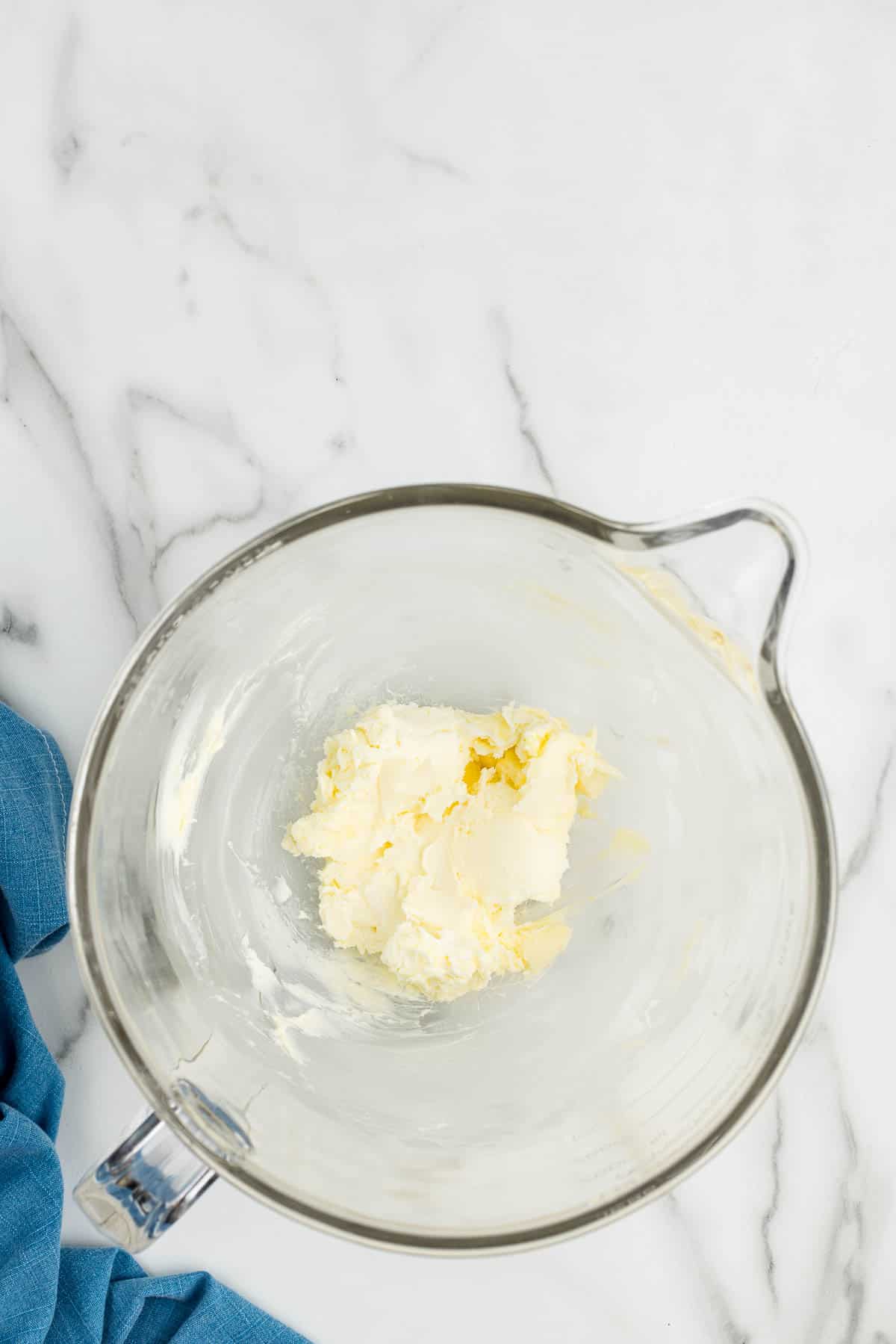 A glass measuring cup of combined ingredients.