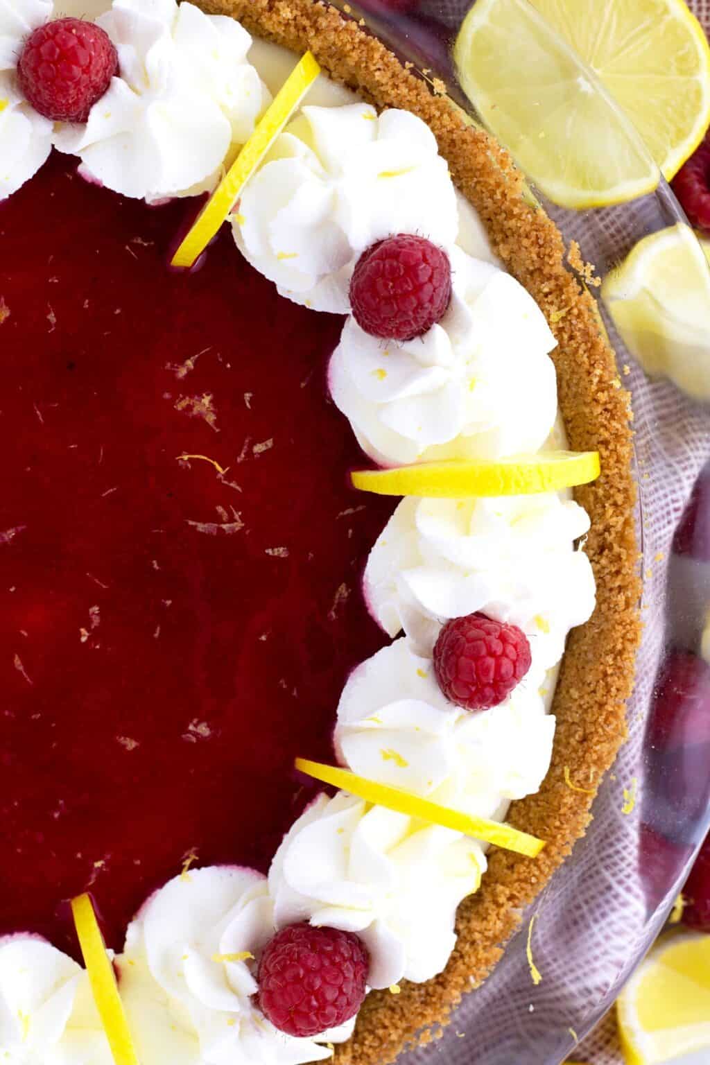 Quick Lemon Raspberry Dessert Lemon Raspberry Pie Recipe (with Condensed Milk) - Borrowed Bites