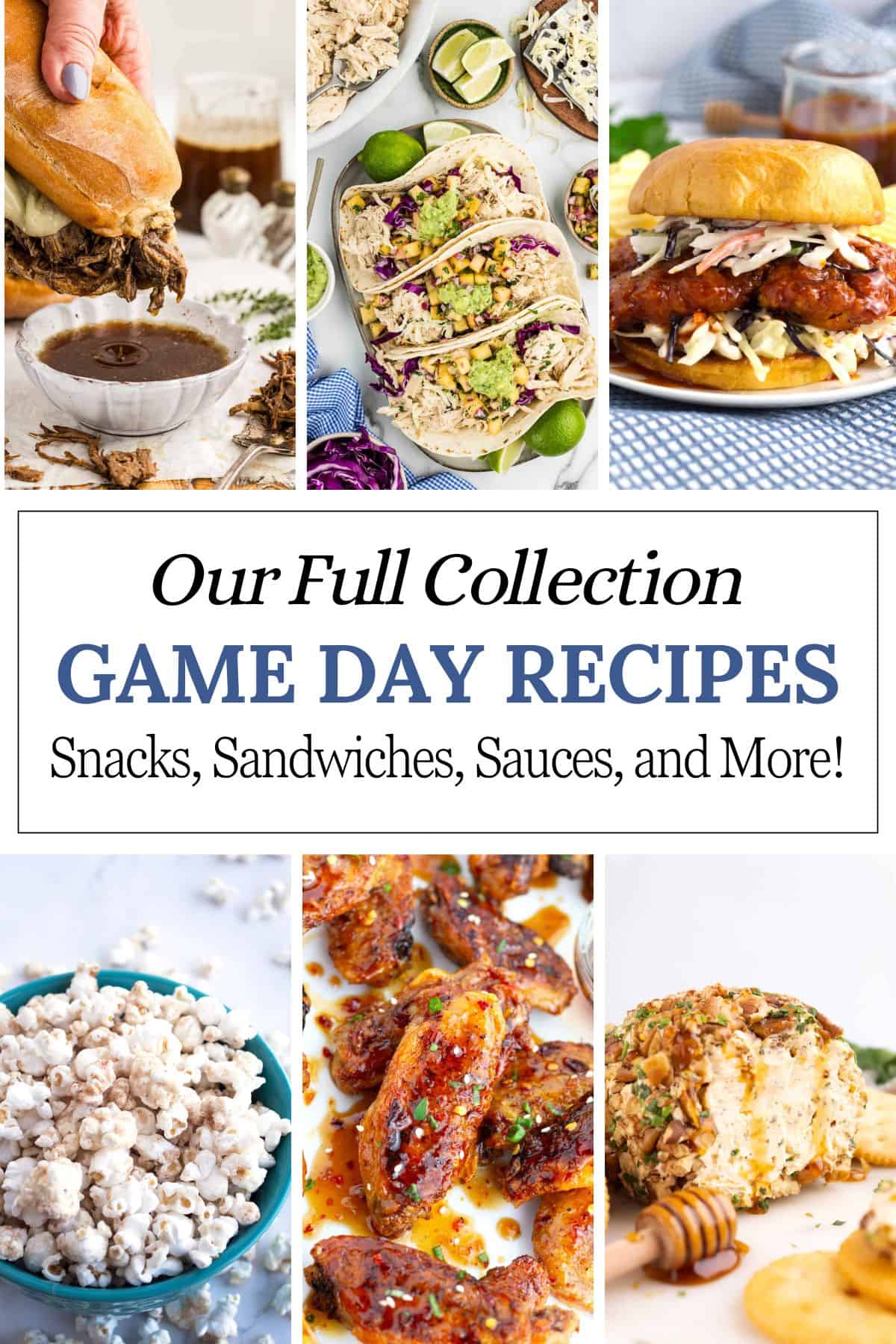 Several images of snacks, meals, and treats in a collage with a graphic overlay of text.