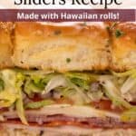 An overlay of text at the top of an image of an italian slider on a tray.