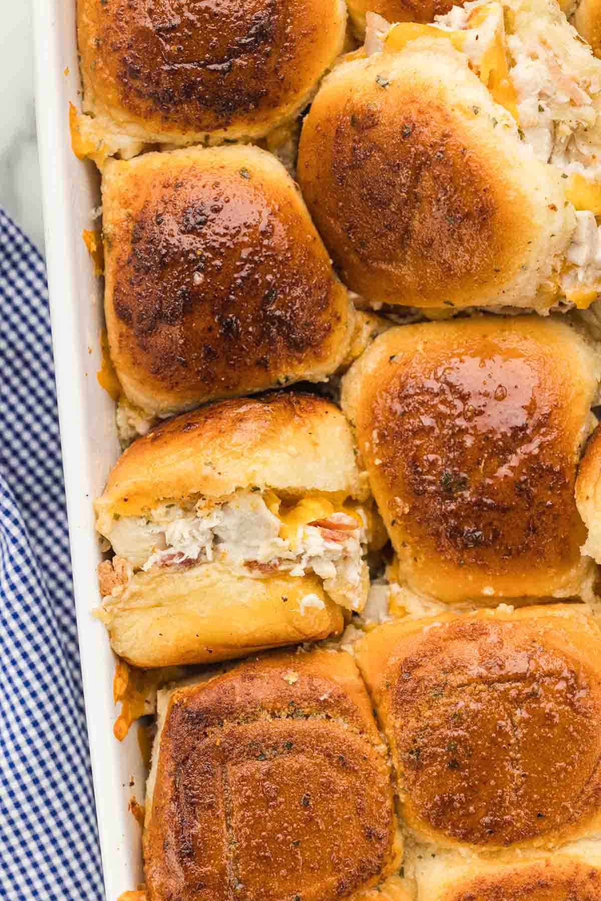 A ranch slider turned sideways in a baking pan.